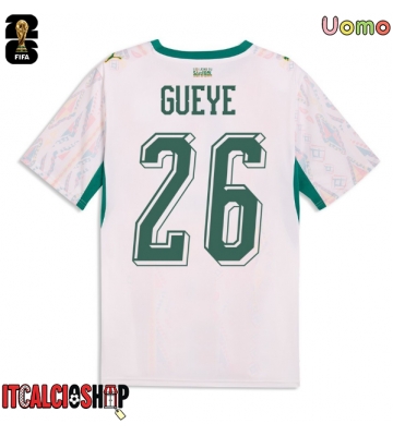 Senegal Pape Gueye #26 Prima Maglia Mondiali 2026 Manica Corta